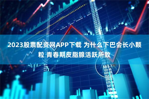 2023股票配资网APP下载 为什么下巴会长小颗粒 青春期皮脂腺活跃所致